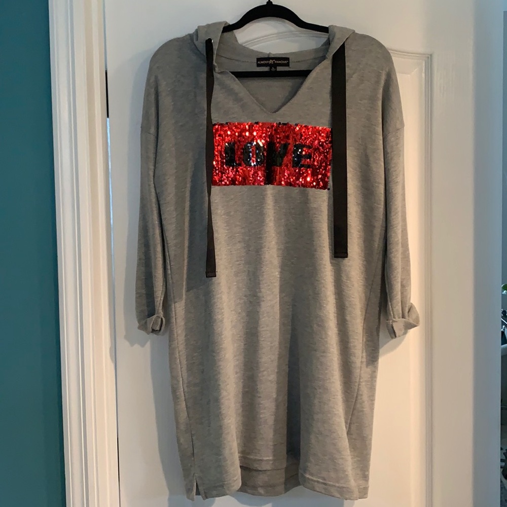 Lightweight hoodie sweatshirt dress